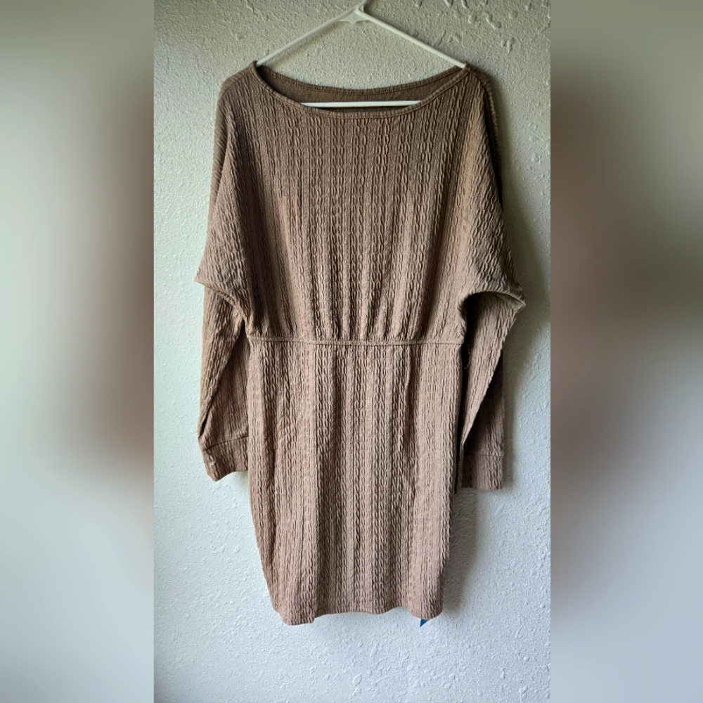 NWT, Cozy Tan Knit Sweater Dress